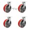 Service Caster 12'' Heavy Duty Red Poly on Cast Iron Caster Set 4 Brakes 2 Swivel Locks, 4PK CRAN-KP92S1230-PUR-RS-SLB-BSL-2-SLB2 - alternate 1